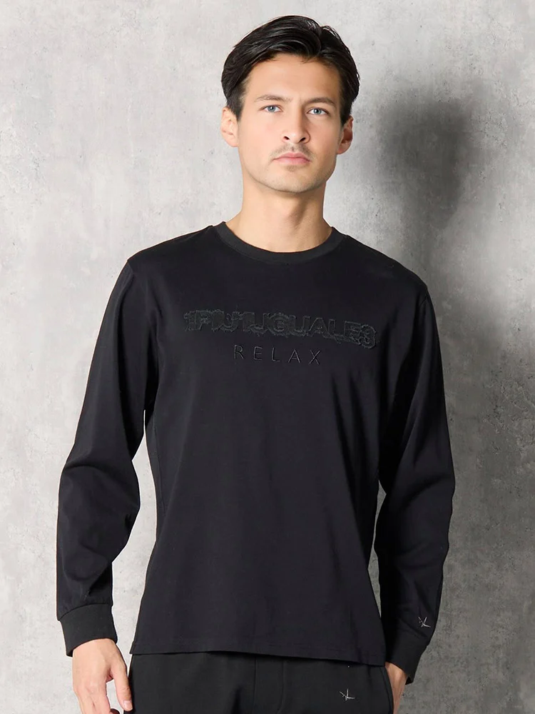 【1PIU1UGUALE3RELAX】CUT-OFFLOGOロングスリーブシャツ通年（ウノピゥウノウグァーレトレ）