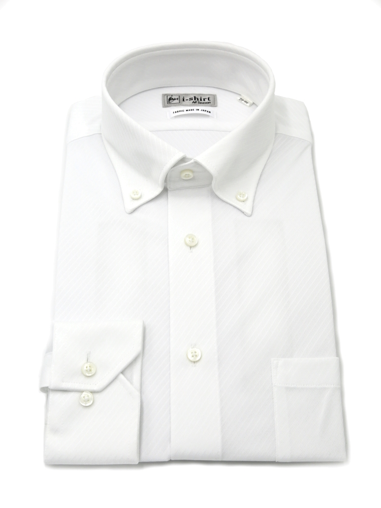 【即納】WEB限定【完全ノーアイロン】長袖アイシャツボタンダウンストレッチガルゼ柄i-shirt通年