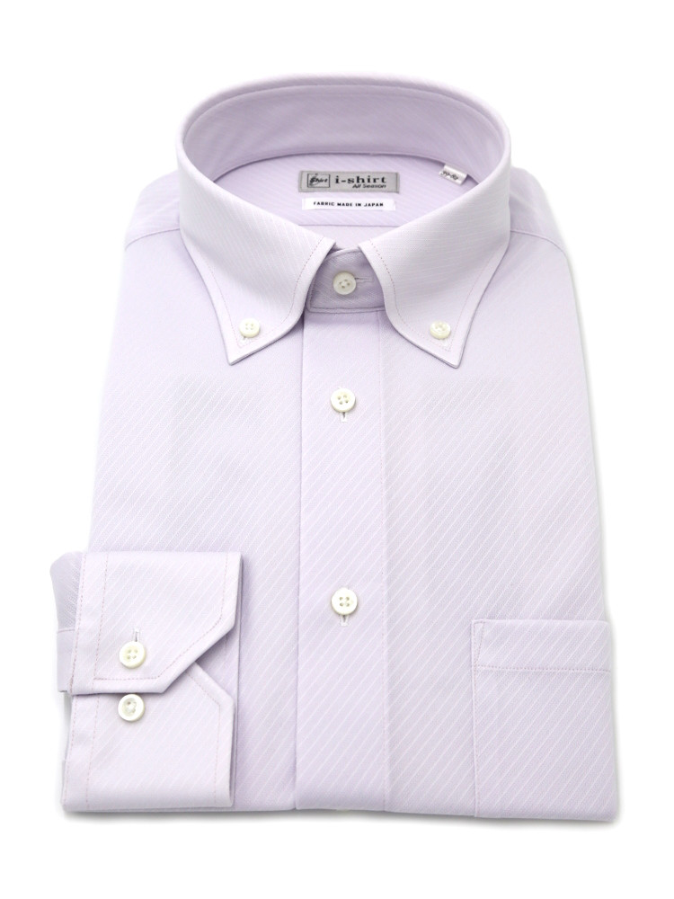 【即納】WEB限定【完全ノーアイロン】長袖アイシャツボタンダウンストレッチガルゼ柄i-shirt通年
