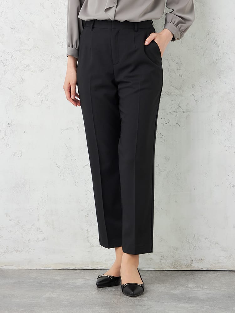 【ウォッシャブル】万能ブラックパンツテーパードパンツウォッシャブル通年【レディース】