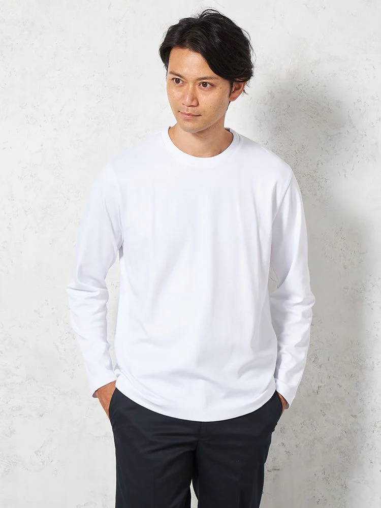 【抗菌防臭】シルケットスムースクルーネックTシャツカジュアルインナー無地gim通年