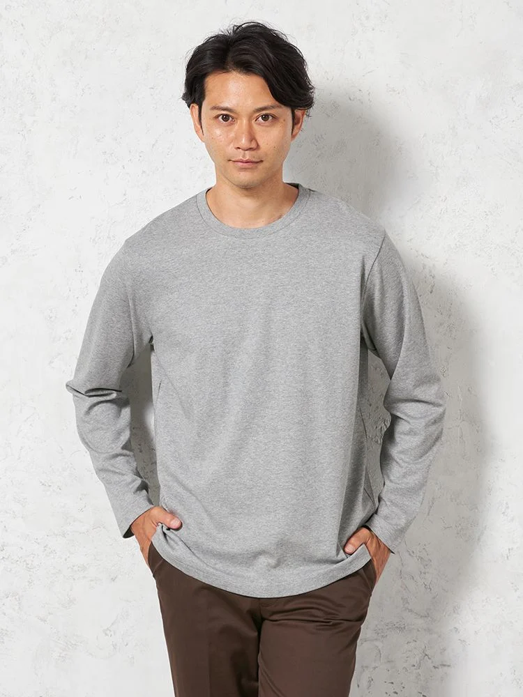 【抗菌防臭】シルケットスムースクルーネックTシャツカジュアルインナー無地gim通年
