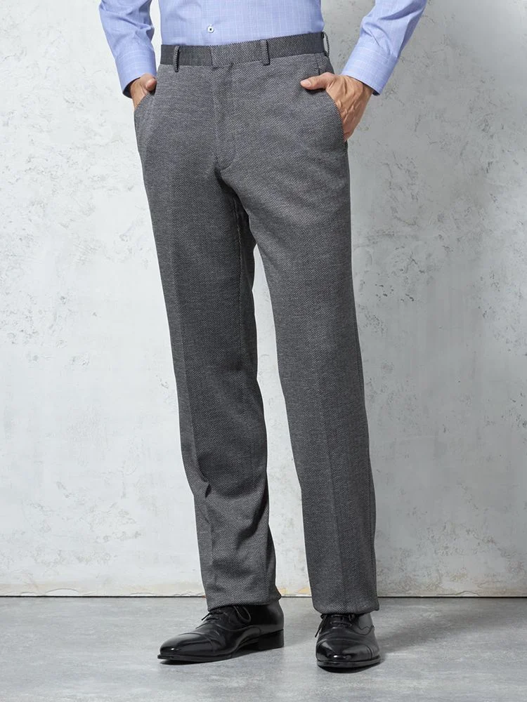 【ウォッシャブル】パンツノータックファイテンニット素材ヘリンボンPHITEN秋冬