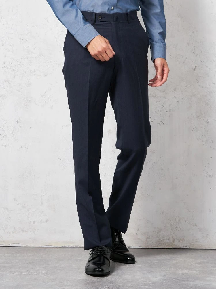 【イタリア製素材REDAFLEXO使用】パンツスラックスノータック無地S＆MBLUELABEL