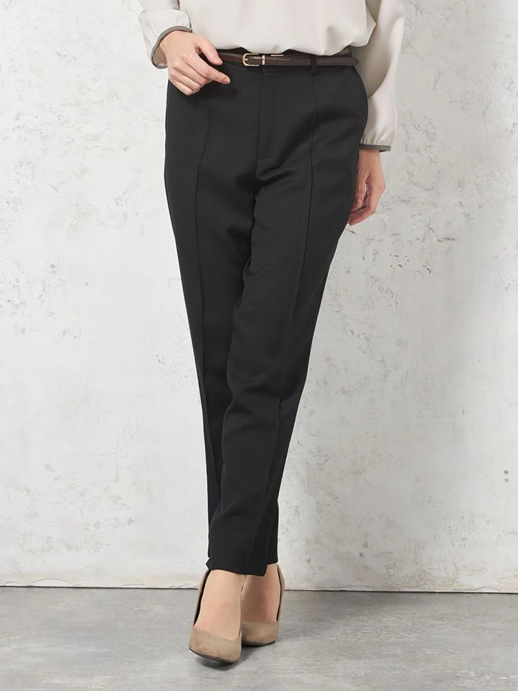 【ウォッシャブル】スティックパンツウーリッシュ2WAYストレッチ内股シームレス無地秋冬【レディース】