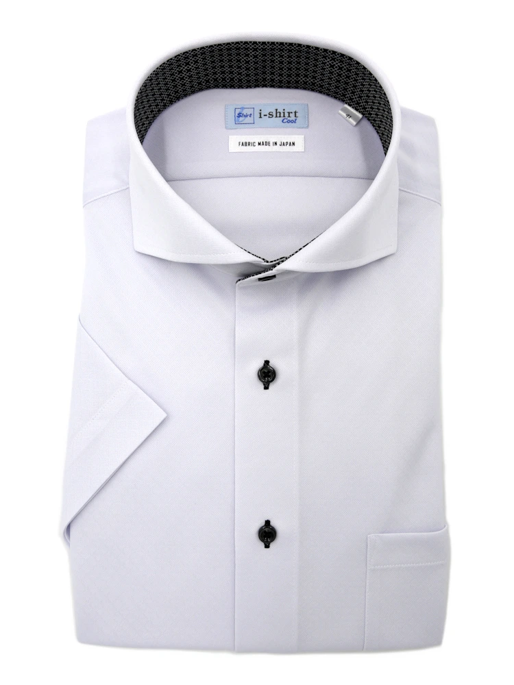 【完全ノーアイロン】半袖アイシャツカッタウェイ【メタクール生地使用】吸湿冷感シャドーチェックワイシャツi-shirt春夏