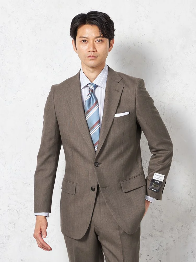 【ウール100%】スーツ2つボタン尾州素材使用無地STOVEL&MASON