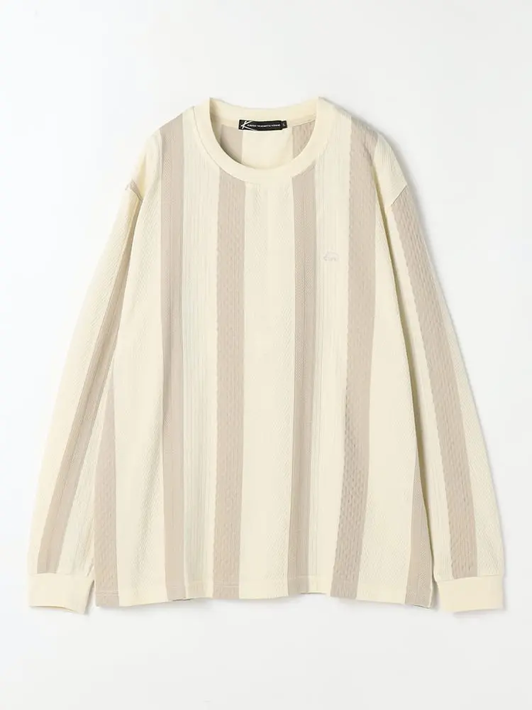 【カンサイ・ヤマモト】ストライプトレーナーカジュアルインナー秋冬