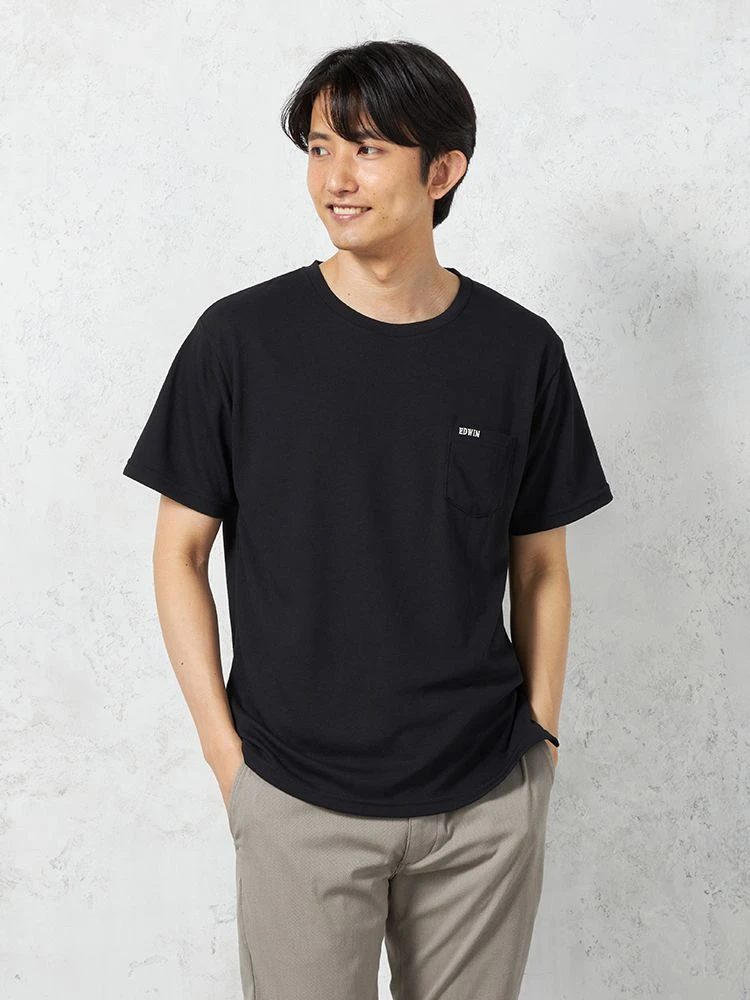 【EDWIN】半袖Tシャツ冷感COOLFLEX無地カジュアルインナー春夏