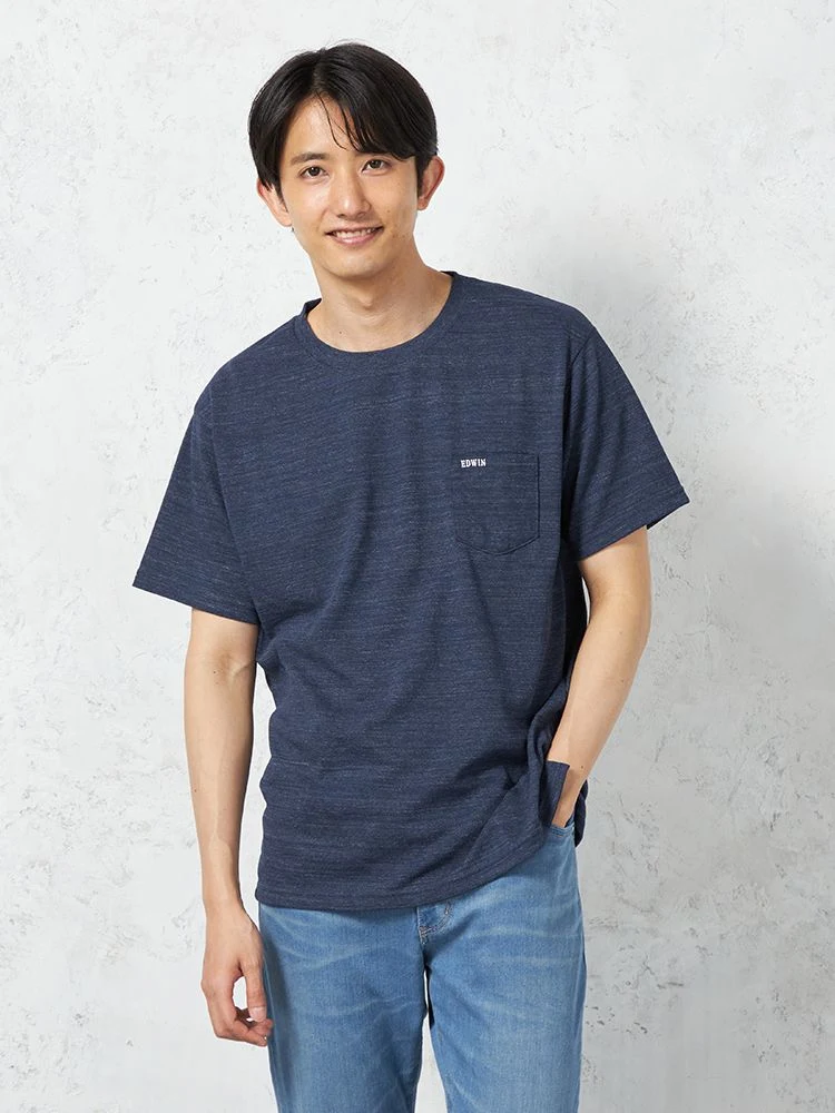【EDWIN】半袖Tシャツ冷感COOLFLEX無地カジュアルインナー春夏