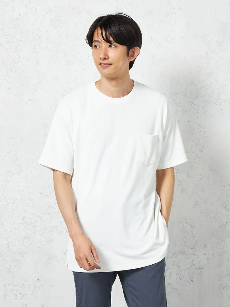 【EDWIN】半袖Tシャツ冷感COOLFLEX鹿の子無地カジュアルインナー春夏