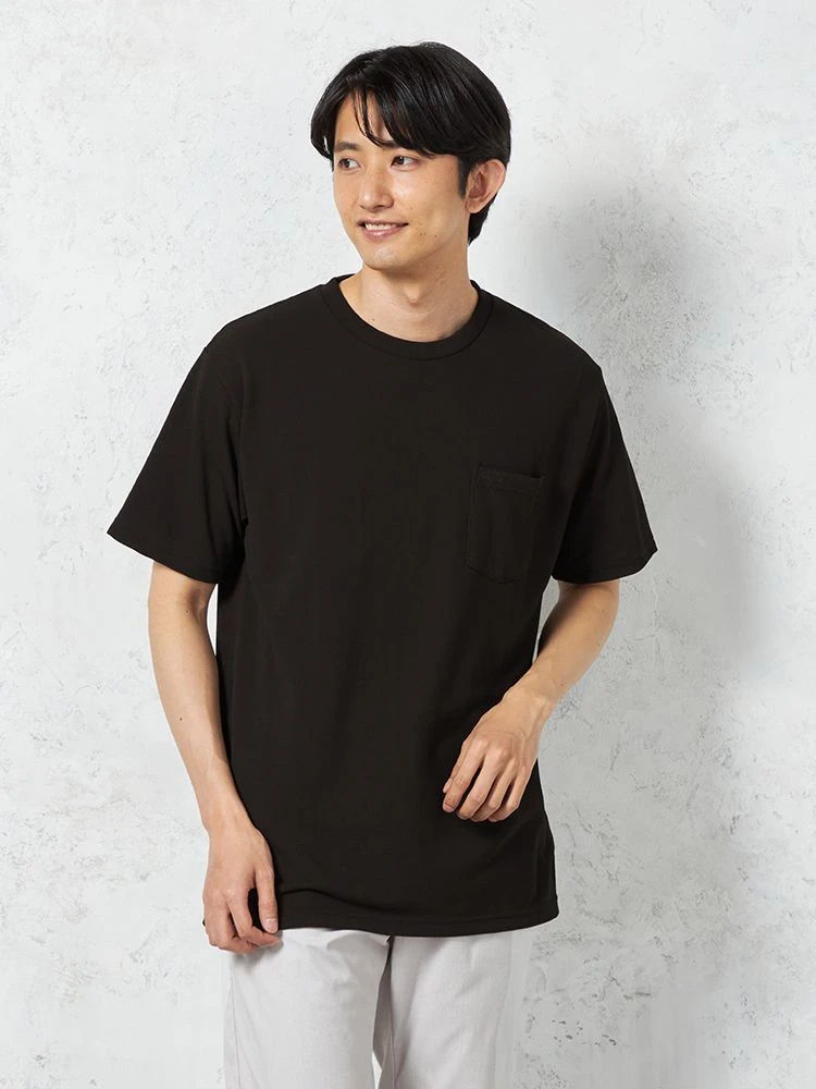 【EDWIN】半袖Tシャツ冷感COOLFLEX鹿の子無地カジュアルインナー春夏