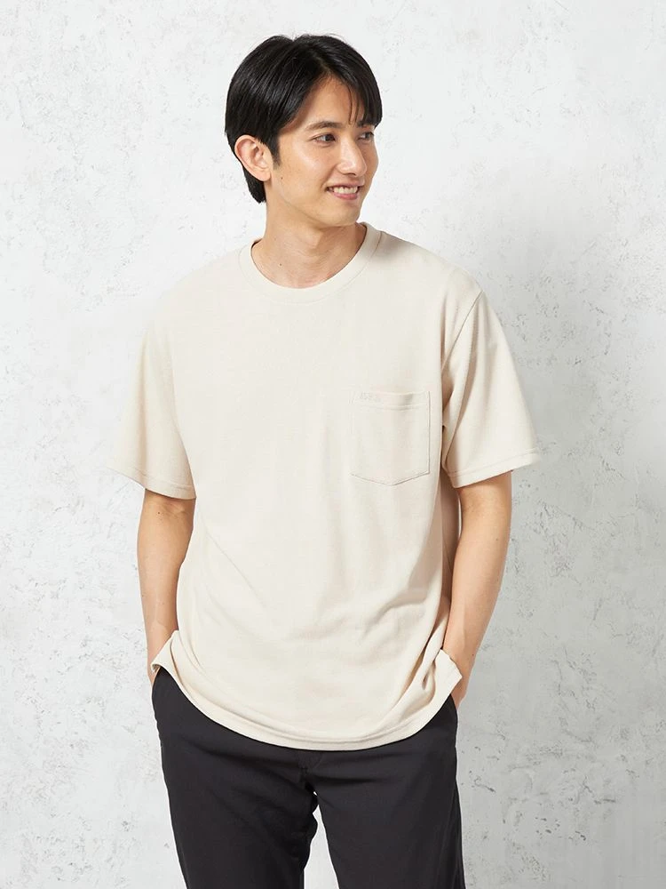 【EDWIN】半袖Tシャツ冷感COOLFLEX鹿の子無地カジュアルインナー春夏