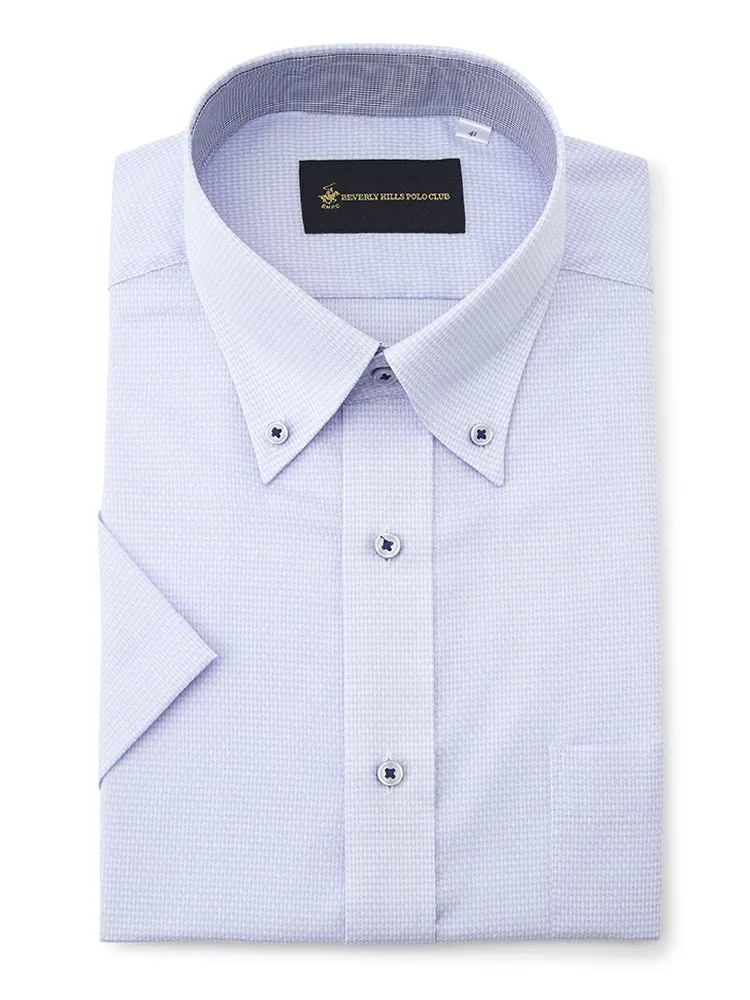 【形態安定】BHPCCVC半袖ワイシャツボタンダウンチェックビバリーヒルズポロクラブ春夏