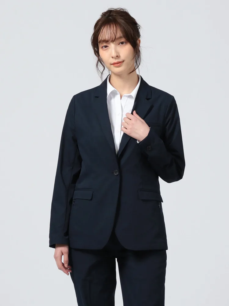 【ウォッシャブル＆軽量】レディースセットアップジャケット万能ワークスーツストレッチ撥水