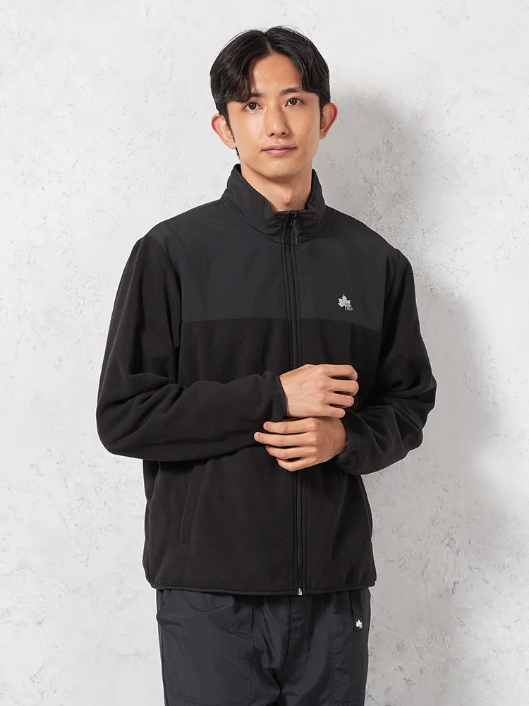 【LOGOS-ロゴス-】布帛切替フリースブルゾンカジュアルアウター無地秋冬