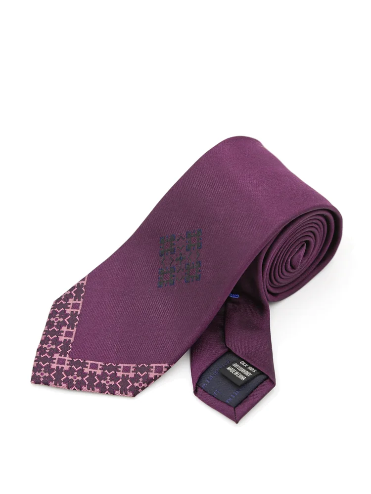 【KATHARINEEHAMNETT-キャサリン・イー・ハムネット-】ネクタイレギュラーシルク100％パネルデザイン秋冬