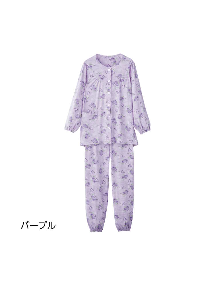 レディースワンタッチのびのびストレッチパジャマ大きめサイズ【CF】